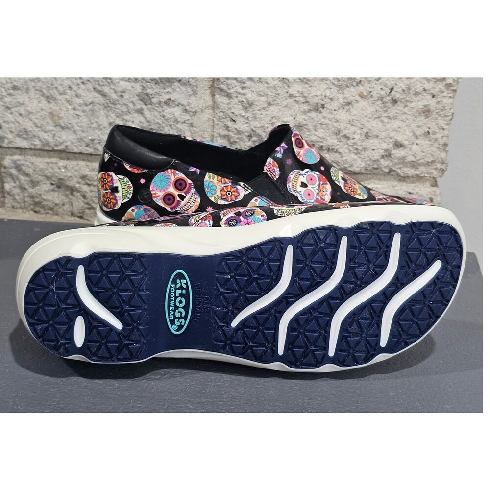 Klogs Footwear Ascent Candy Skull Patent Clogs, Nurse, Teacher, Womens Sz 7.5 - Picture 3 of 6